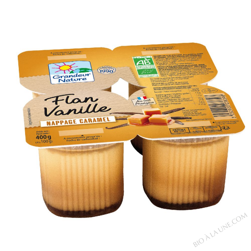 Flan vanille nappage caramel 4x100g