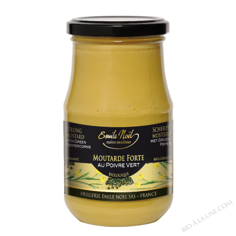 Moutarde forte au poivre vert bio - 200g