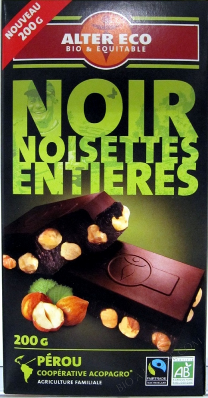 Chocolat Noir Noisettes Entieres 200g