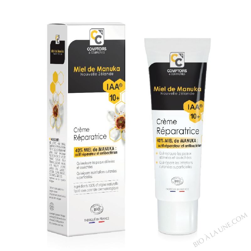 CRÈME RÉPARATRICE CERTIFIÉE BIO 40% MIEL DE MANUKA IAA10+ # - Élu Meilleur Produit Bio 2019 CRÈME RÉPARATRICE CERTIFIÉE BIO 40% MIEL DE MANUKA IAA10+ # - Élu Meilleur Produit Bio 2019