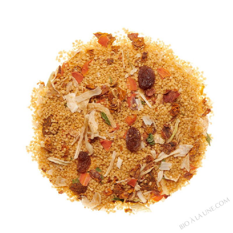 Couscous marocain au blé complet, épices et raisins secs VRAC 5kg