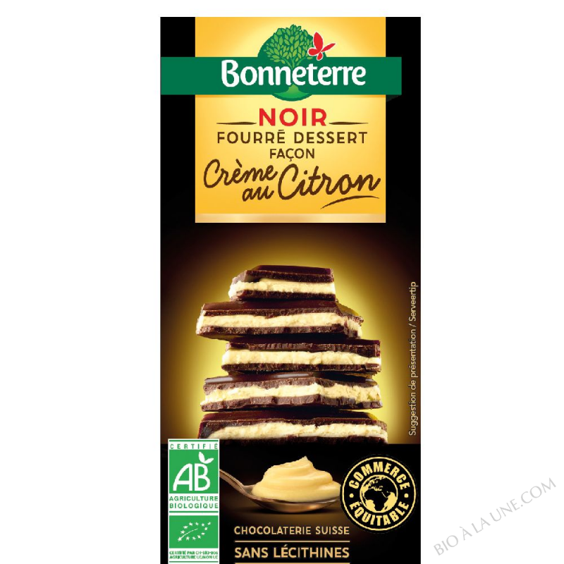 Noir fourré dessert façon crème au citron