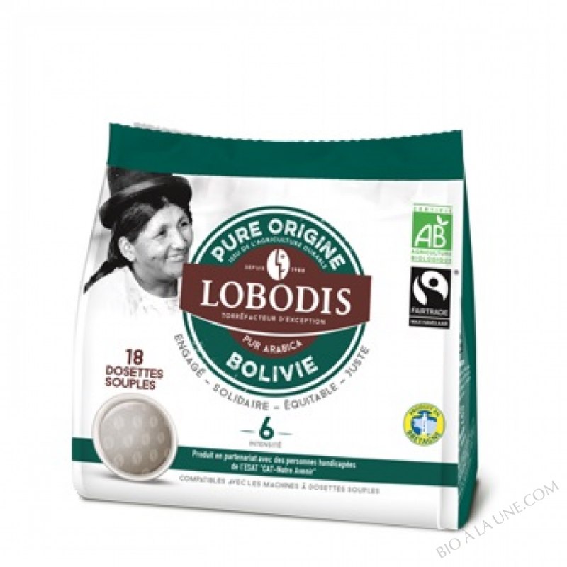 Dosettes souples BOLIVIE Arabica BIO Pure Origine - Lobodis - 125g