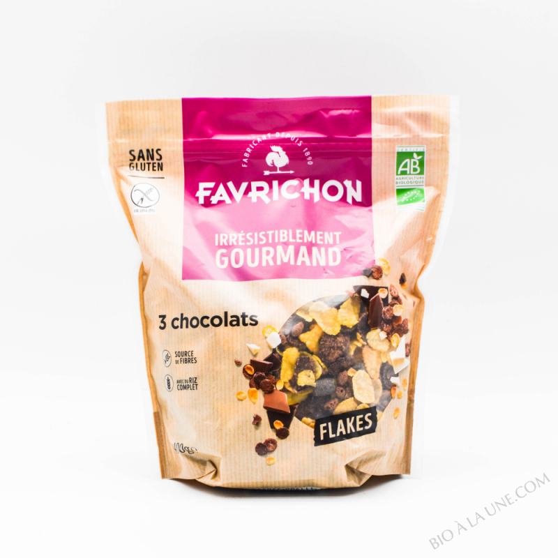 J.Favrichon Flakes 3 chocolats sans gluten Sachet refermable