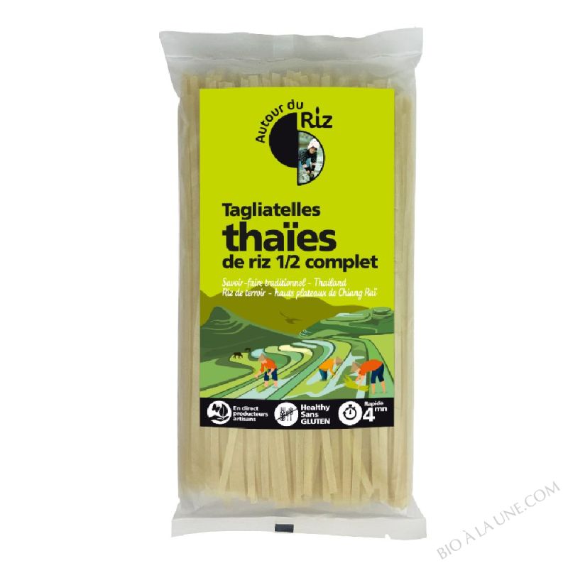 Tagliatelles thaïes de riz 1/2 complet bio - 400g