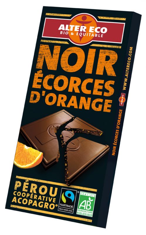 Chocolat noir écorces d'orange