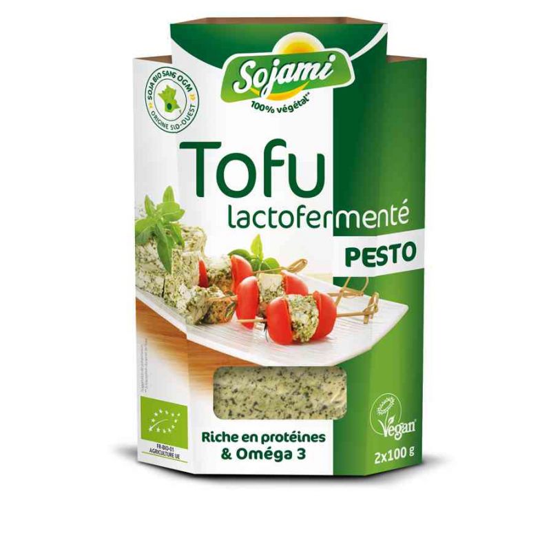 Tofu lactofermenté pesto