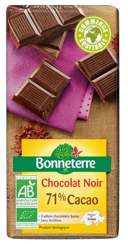 Bonneterre chocolat noir bio 71% cacao