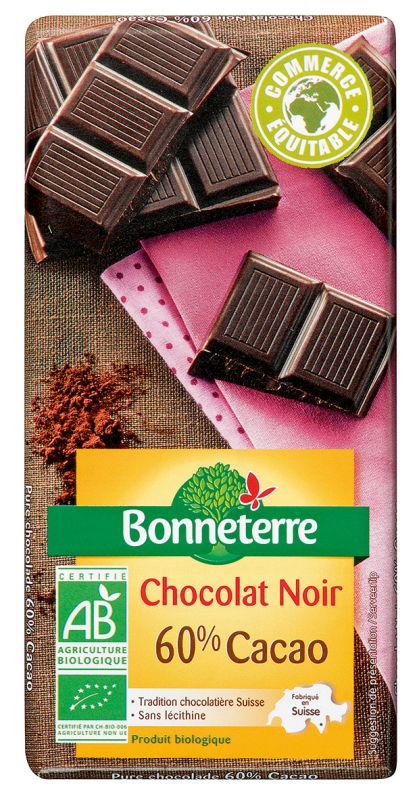 Bonneterre chocolat noir bio 60% cacao
