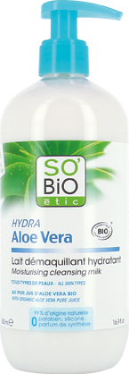 Lait démaquillant hydratant, tous types de peaux, Hydra Aloe Vera bio