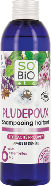 Shampoing traitant Pludepoux, aux 6 huiles essentielles bio