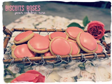 Biscuits roses pour octobre rose {sans gluten et sans lait)