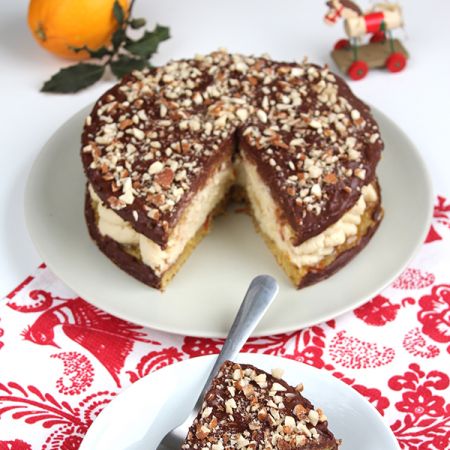 Gâteau à la crème à l’orange, génoise chocolat et amandes - Ma Végétable