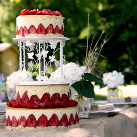Wedding cake vanille et fraise