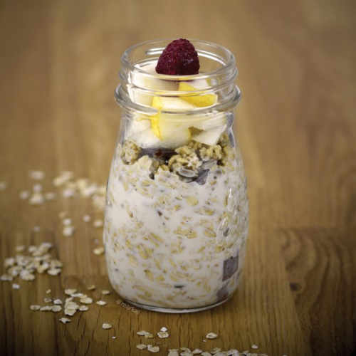 Porridge overnight Granola miel chocolat et amandes Recette bio Bio à la une